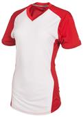 Russell Girls V-Neck Color Block Short Sleeve Softball Jerseys