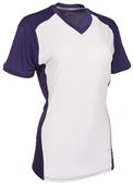 Russell Girls V-Neck Color Block Short Sleeve Softball Jerseys