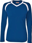 A4 Women/Girls Ace LS Volleyball Jersey NAVY/WHITE Primary
