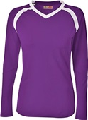 A4 Women/Girls Ace LS Volleyball Jersey PURPLE/WHITE Primary