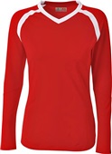 A4 Women/Girls Ace LS Volleyball Jersey SCARLET/WHITE Primary