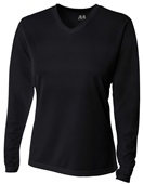 A4 Womens Birds Eye Mesh Long Sleeve Tee