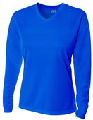 A4 Womens Birds Eye Mesh Long Sleeve Tee