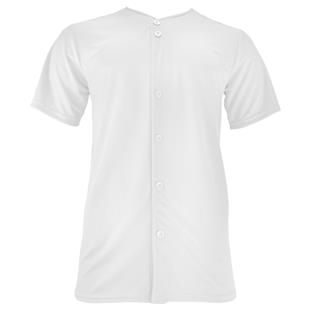 Champro Reliever Youth Full Button Baseball Jersey, M / White