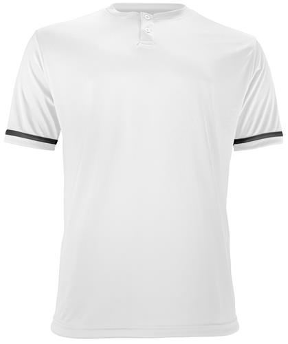 Adult & Youth Two-Button Henley Short-Sleeve Baseball & Softball Jersey. Decorated in seven days or less.