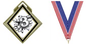 Hasty Award G-Force 3" Medal Bust Out 3rd Place