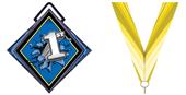 Hasty Excel 3" Blue Medal Bust Out 1st Place Mylar Hasty Excel 3" Blue Medal Bust Out 1st Place Mylar