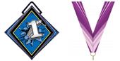 Hasty Excel 3" Blue Medal Bust Out 1st Place Mylar Hasty Excel 3" Blue Medal Bust Out 1st Place Mylar