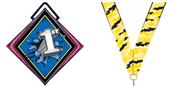 Hasty Excel 3" Pink Medal Bust Out 1st Place Mylar Hasty Excel 3" Pink Medal Bust Out 1st Place Mylar