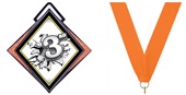 Excel 3" Orange Medal Bust Out 3rd Place Mylar