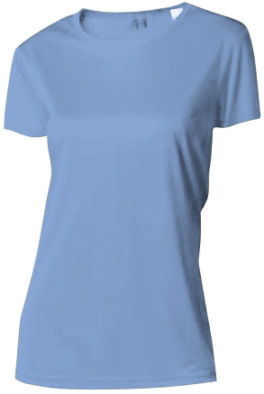 A4 Womens Cooling Performance Crew LIGHT BLUE 