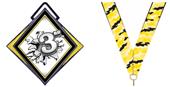 Excel 3" Yellow Medal Bust Out 3rd Place Mylar Excel 3" Yellow Medal Bust Out 3rd Place Mylar