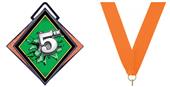 Excel 3" Orange Medal Bust Out 5th Place Mylar Excel 3" Orange Medal Bust Out 5th Place Mylar