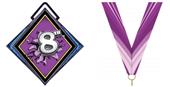 Hasty Excel 3" Blue Medal Bust Out 8th Place Mylar Hasty Excel 3" Blue Medal Bust Out 8th Place Mylar