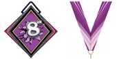 Excel 3" Maroon Medal Bust Out 8th Place Mylar
