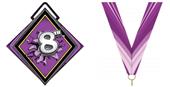 Excel 3" Purple Medal Bust Out 8th Place Mylar
