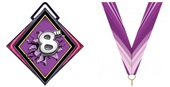 Excel 3" Pink Medal Bust Out 8th Place Mylar