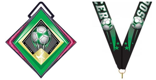 Hasty Excel 3" Pink Medal G-Force Soccer Mylar. Personalization is available on this item.