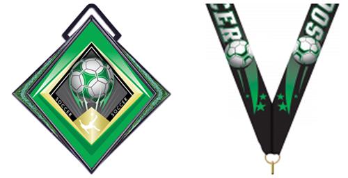 Hasty Excel 3" Green Medal G-Force Soccer Mylar. Personalization is available on this item.