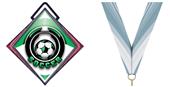 Excel 3" Maroon Diamond Medal Epic Soccer Mylar Excel 3" Maroon Diamond Medal Epic Soccer Mylar