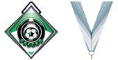 Excel 3" Green Diamond Medal Epic Soccer Mylar Excel 3" Green Diamond Medal Epic Soccer Mylar