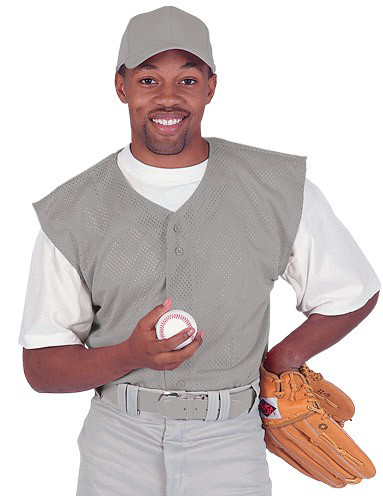 Full-Button Sleeveless Baseball Jersey Youth (YM - Navy