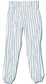 Relaxed Fit Baseball Pants, Pin-Stripe, Adult (A2XL-White/Royal & AXL- White/Navy)