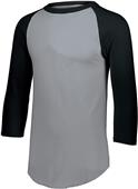 Adult 3/4 Sleeve Baseball Jersey (Heather - Black,Forest,Navy,Red,Royal,White) ATHLETIC HEATHER/BLACK Primary