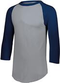 Adult 3/4 Sleeve Baseball Jersey (Heather - Black,Forest,Navy,Red,Royal,White) ATHLETIC HEATHER/NAVY Primary