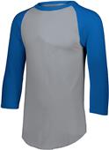 Adult 3/4 Sleeve Baseball Jersey (Heather - Black,Forest,Navy,Red,Royal,White) ATHLETIC HEATHER/ROYAL Primary