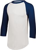 Adult 3/4 Sleeve Baseball Jersey (Heather - Black,Forest,Navy,Red,Royal,White) WHITE/NAVY Primary