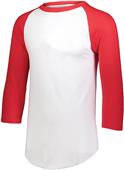 Adult 3/4 Sleeve Baseball Jersey (Heather - Black,Forest,Navy,Red,Royal,White) WHITE/RED Primary