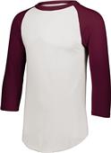 Adult 3/4 Sleeve Baseball Jersey (Heather - Black,Forest,Navy,Red,Royal,White) WHITE/MAROON Primary
