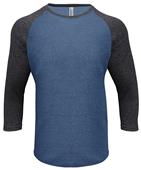 Threadfast Apparel Triblend 3/4 Sleeve Raglan Tee