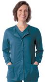 Landau Womens Modern Crewneck Warm-Up Jacket 3038