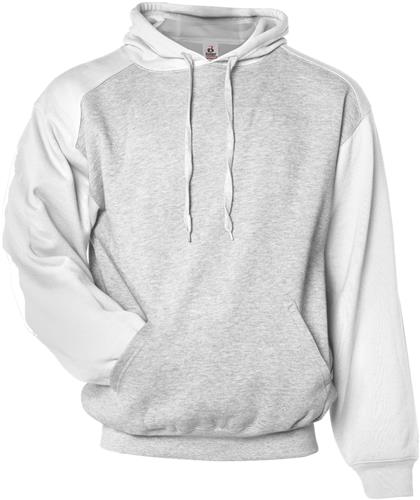 Badger Adult Youth Athletic Fleece Sport Hoodie OXFORD/WHITE 