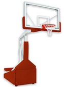 Tempest Triumph Portable Basketball System with 42x72 glass backboard