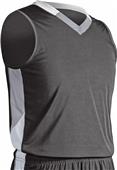 Champro Adult Youth Rebel Fitted Basketball Jersey BLACK/SILVER/WHITE Primary