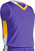 Champro Adult Youth Rebel Fitted Basketball Jersey PURPLE/GOLD/WHITE Primary
