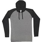 LAT Sportswear Adult Hooded Raglan Long Sleeve Tee