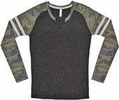 LAT Sportswear Ladies Game Day Mash-Up Vintage Tee VINTAGE SMOKE/VINTAGE CAMO/VINTAGE HEATHER Primary