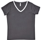 LAT Sportswear Ladies Curvy Soccer Ringer Tee