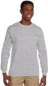Gildan Adult Ultra Cotton Long-Sleeve Pocket Tee SPORT GREY Primary