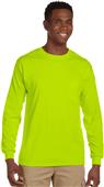 Gildan Adult Ultra Cotton Long-Sleeve Pocket Tee SAFETY GREEN Primary