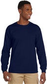 Gildan Adult Ultra Cotton Long-Sleeve Pocket Tee NAVY Primary