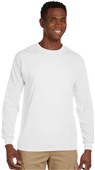 Gildan Adult Ultra Cotton Long-Sleeve Pocket Tee WHITE Primary