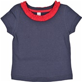 LAT Sportswear Toddler Girls Ruffle Neck Tee