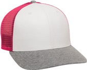 OC Sports Heathered 6 Panel Mesh Snap Back Cap RGR-200M