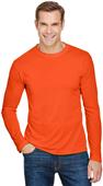 Bayside Mens LS Polyester Performance T-Shirt BRIGHT ORANGE Primary