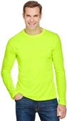 Bayside Mens LS Polyester Performance T-Shirt LIME GREEN Primary